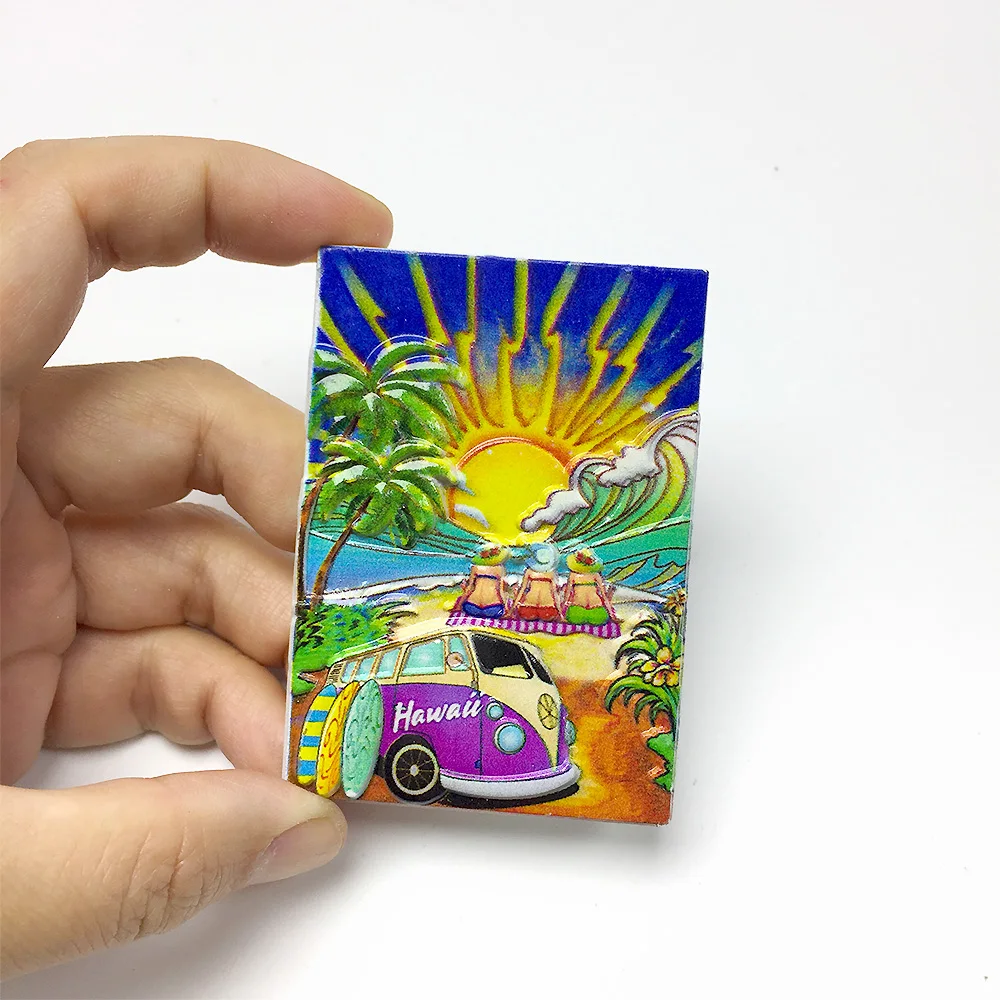 

Hawaii Theme Resin Refrigerator Magnet - Tropical Colorful Decorative Magnet - Suitable for Home Kitchen Refrigerator and Metal