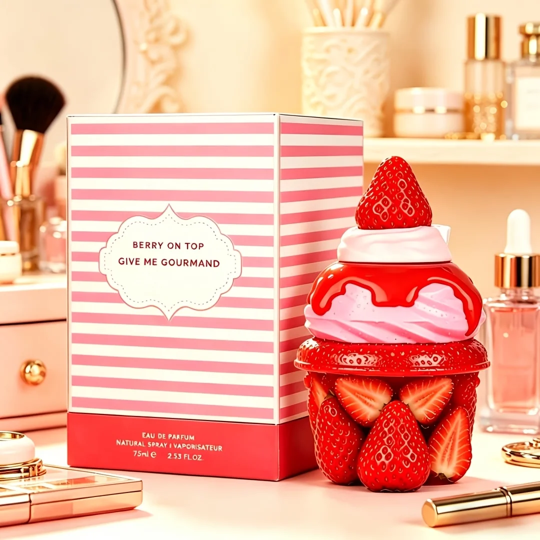 Latta&faTop Berry Cupcake Concentrated perfume |, 2.53 oz. 75ml, strawberry cupcake shape, sweet berry flavor, full of sweet gi