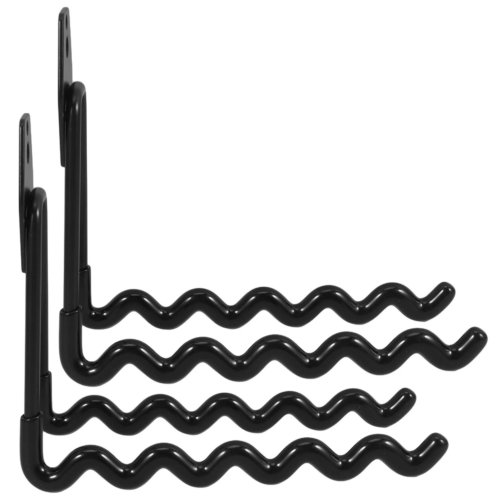 

2 Pcs Metal Shelf Heavy Duty Wavy Hooks Frosted Anti Coating Storage for Garage Tools Ladder Garden Hose