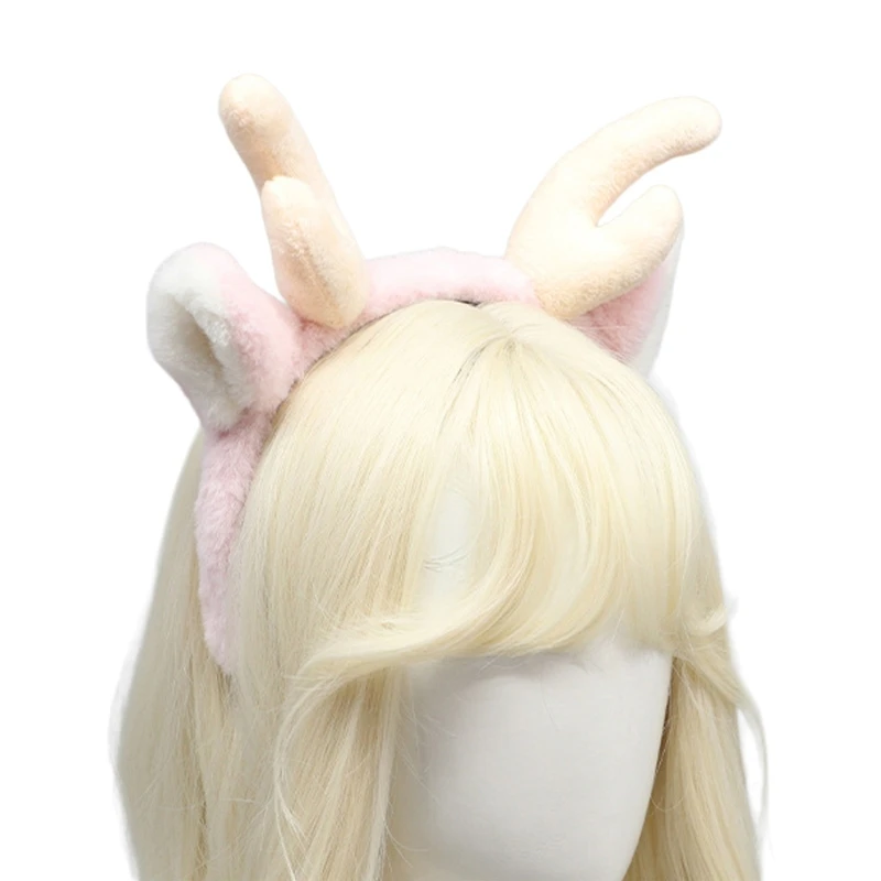 Y166 Cameriera Hairhoop Antler Ear Hairband Giochi imitazione Fascia per capelli Costume Hairhoop Ragazza Festa a tema