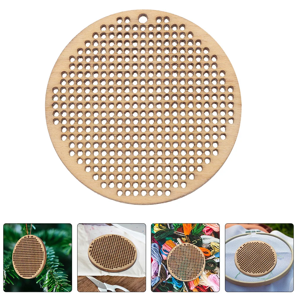 

8Pcs Cross Stitch Wooden Chips: 1.97 Inch Round Blank Wood Rounds for Crafts DIY Bookmark Frame Pendant Making Cross Stitch