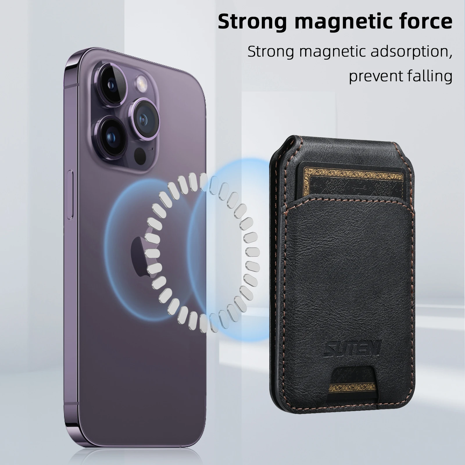 Luxury Leather Magnetic Cellphone Card Holder For IPhone 11 12 13 14 15 Pro Max Plus For Magsafe Phone Credit Card Wallet Case