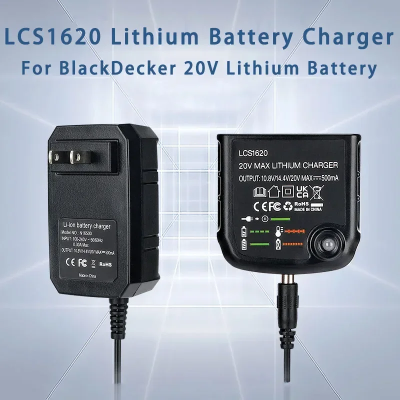 LCS1620 Lithium Battery Power Tools Charger For Black Decker 20V LBXR20 LBXR20-OPE LB20 LBX20 LBX4020 LB2X4020 LBXR2020-OPE LB16