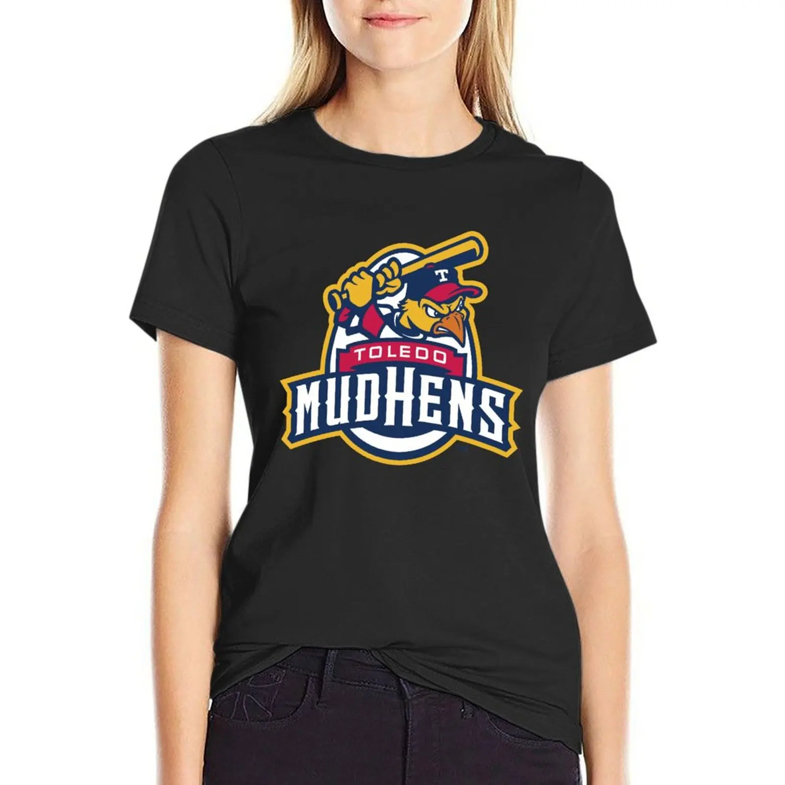 Camiseta con logotipo de Toledo of Mud at Hens para mujer, camisetas gráficas, camisetas gráficas, camisetas de manga corta, ropa de verano