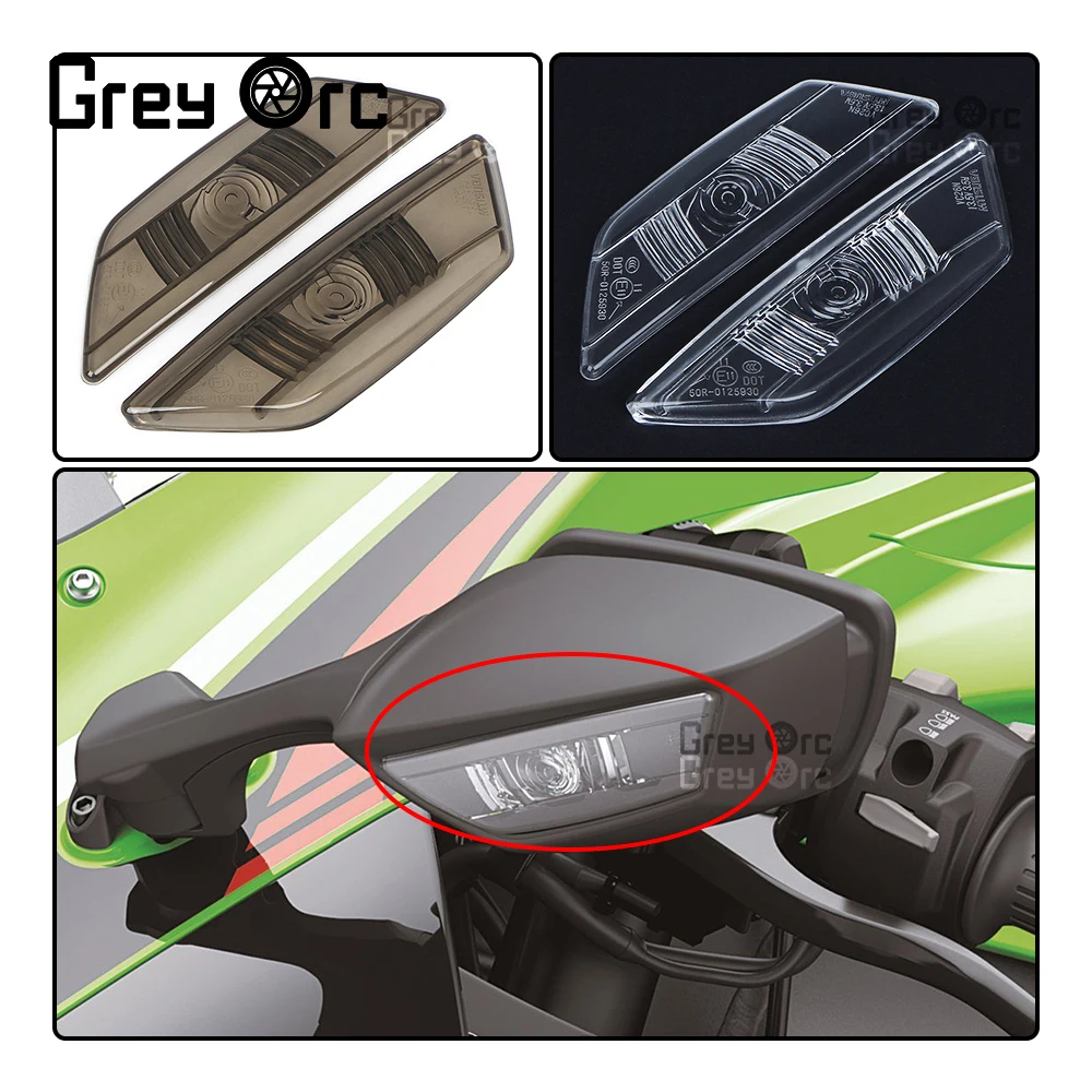 

Rearview Mirror Turn Signal Cover For Kawasaki Ninja ZX-10R ZX10R ZX 10R 2019 2020 2021 Rear View Side Mirrors Light Lens