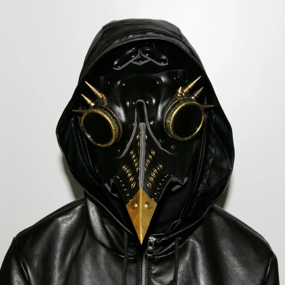 Black Friday Steampunk Terror Halloween Party, Plague Beak Doctors Mask, Head Cap, Magic Gentleman Hat, Dance Props