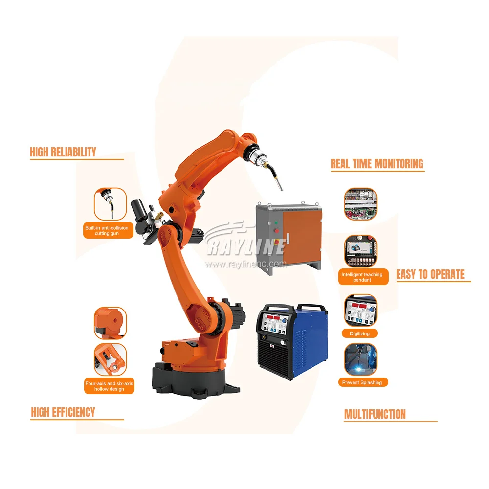 Automatic Robot Arm 6 Axis Track Slip Stainless Steel Pillow Plate Fiber Laser Welding Machine