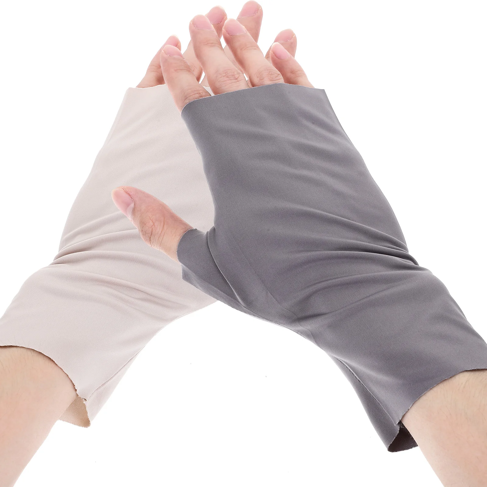 

2 Pairs Sun Protection and UV Gloves Nail Manicure Fingerless Breathable Nylon Anti-tanning Miss