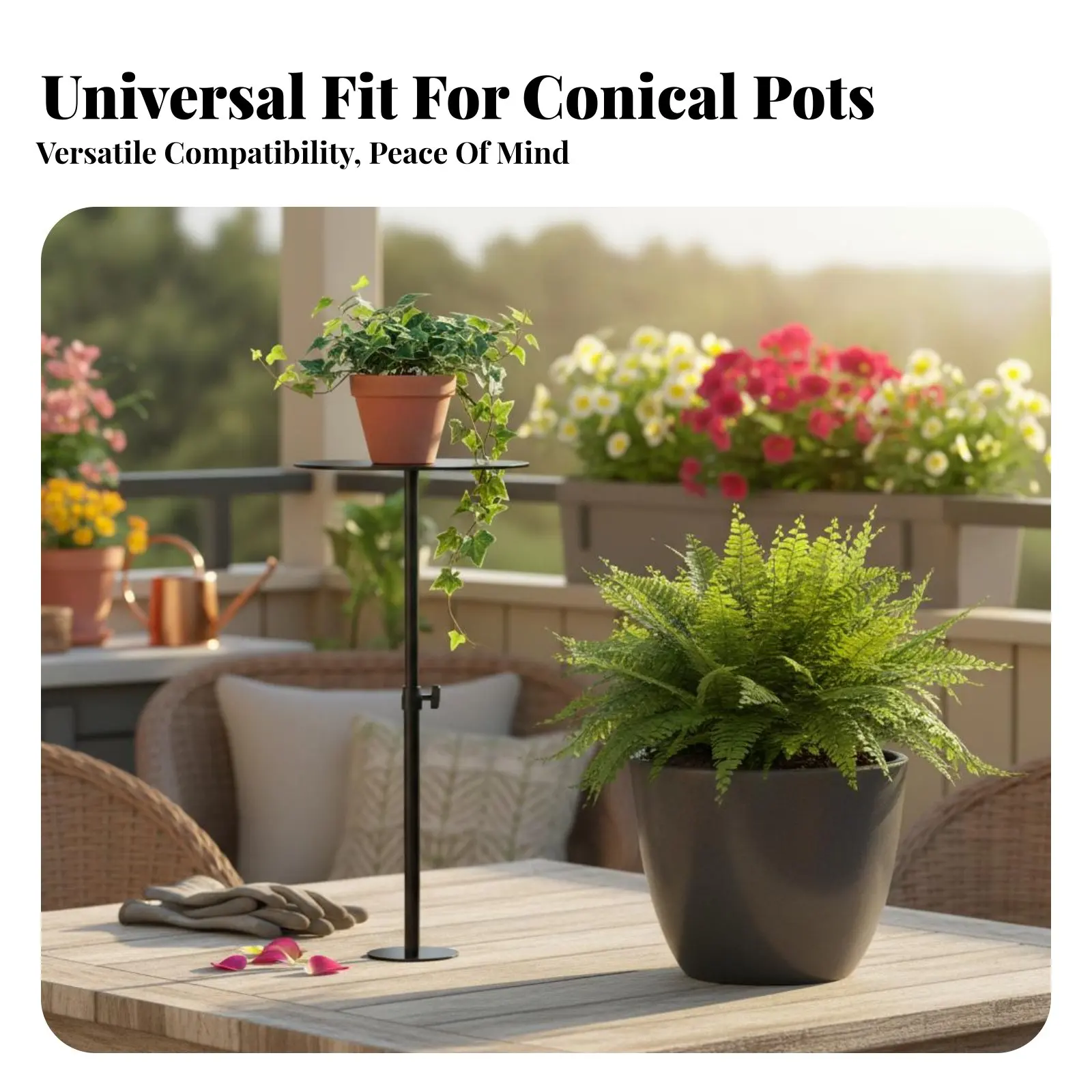 Adjustable Plant Riser Saves Soil Adjustable Planter Filler Lightens Pots Planter Space Saving Insert for Patio, Balcony