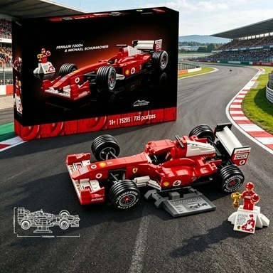 バンダイ-11375-在庫あり-f1-f2004-レーシングカー-735-個の機械組み立てモデル子供用装飾品パーティーギフトレゴレンガと互換性あり