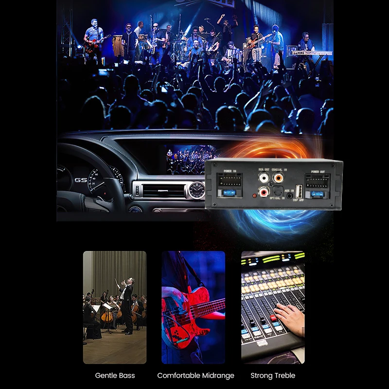 4*50W Car Audio Processor Automotive Dsp Amplifier For Android Radio Stereo HIFI Speakers Upgrade Digital Audio Signal Processor