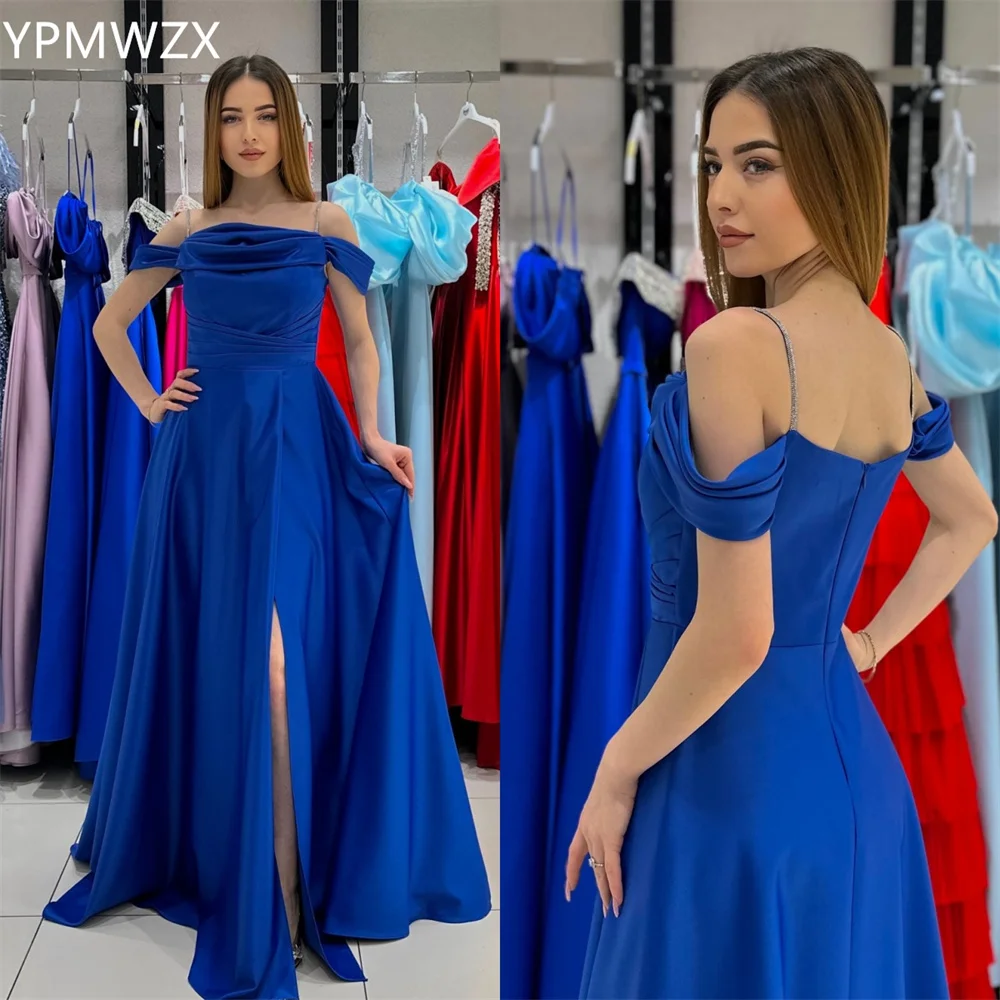 

Customized Evening Dress Party Occasion Prom Gown Women YPMWZX Off-the-shoulder A-line Floor Length Skirts Draped Shirred Bespo