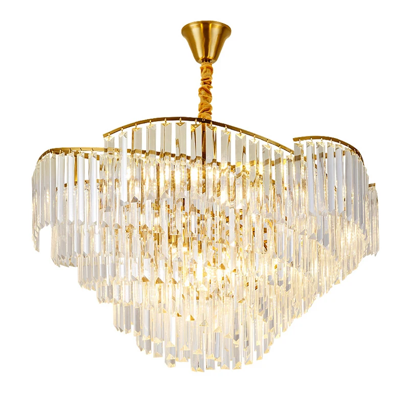 

Modern Crystal Chandeliers Fixture Large Round Cristal Hanging Light Drop Led Ceiling Lamp For Dining Room Suspension Luminaire