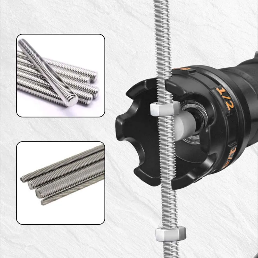 1set Nut Socket Wrench With Replacement Head For 14”38”12”threaded Rods Alloy Nut Socket Wrench Electricians Spare Parts