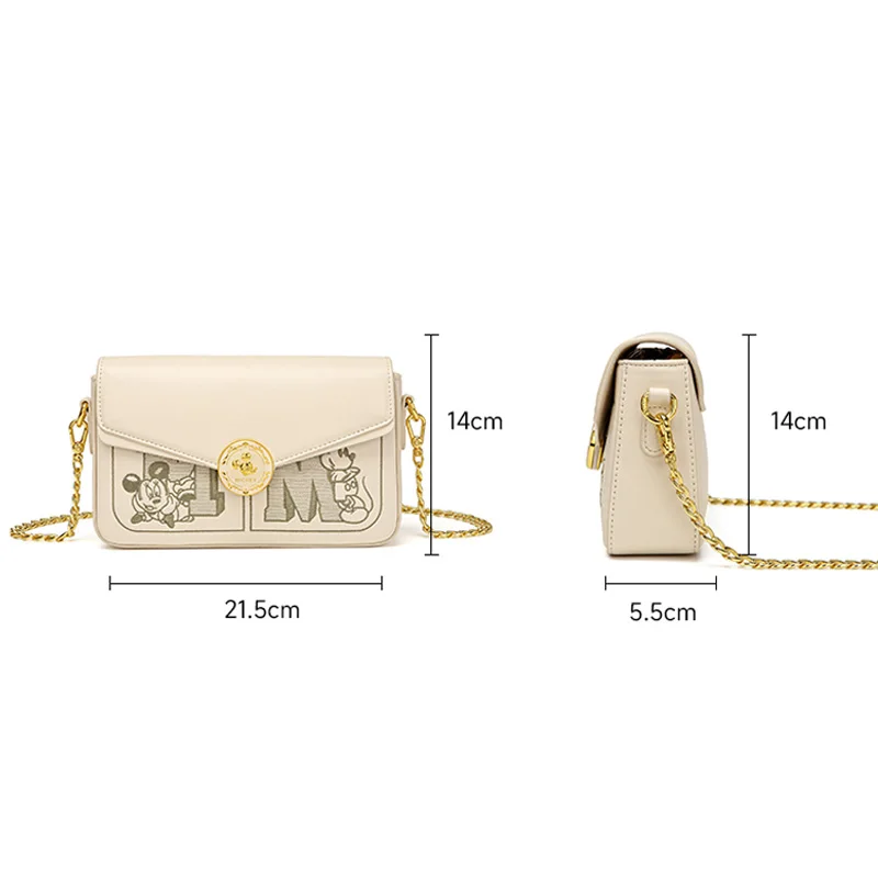 Disney Versatile Shoulder Bag Commuting Bag High-End Metal Chain Crossbody Bag Minimalist Small Square Bag