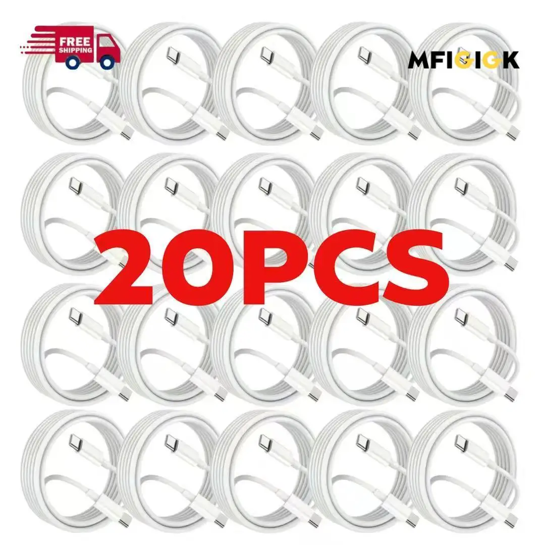 20pcs MFI Certified Premium iPhone USB-C to USB-C, USB-C to lightning Charging Cable- Fast Data Transfer, Compatible with iPhone