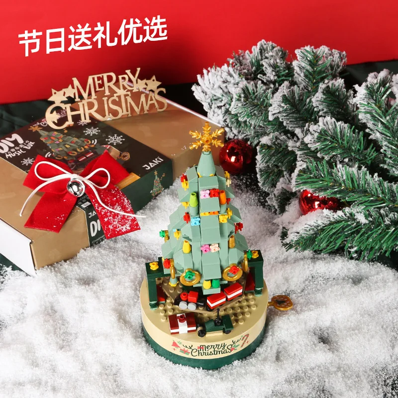 Holiday Music Box Christmas Tree Building Blocks Gift for Girls Decor