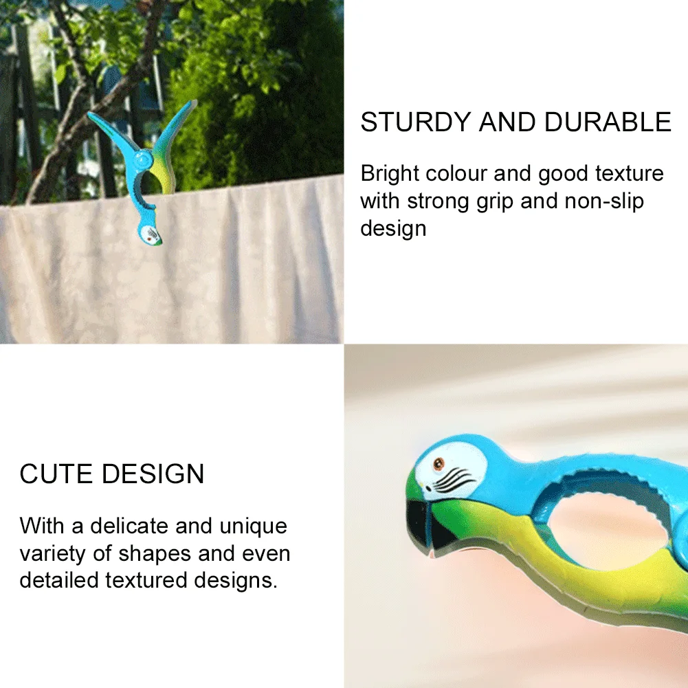 1/2Pcs Cute Plastic Beach Towels Clips For Sunbeds Sun Lounger Animal Decorative Clothes Pegs Pins Drying Racks Retaining Clip