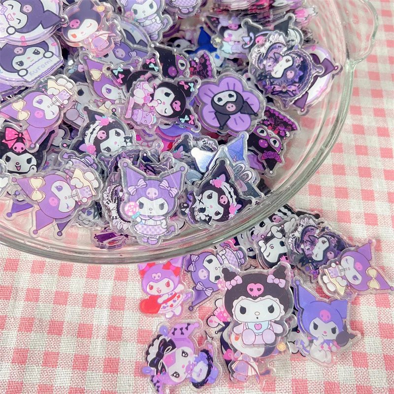 30pcs Random Kuromi Acrylic Patch DIY Bag Jewelry Crafts Accessories For Keychain Brooch Phone Case Anime 2cm Ornament