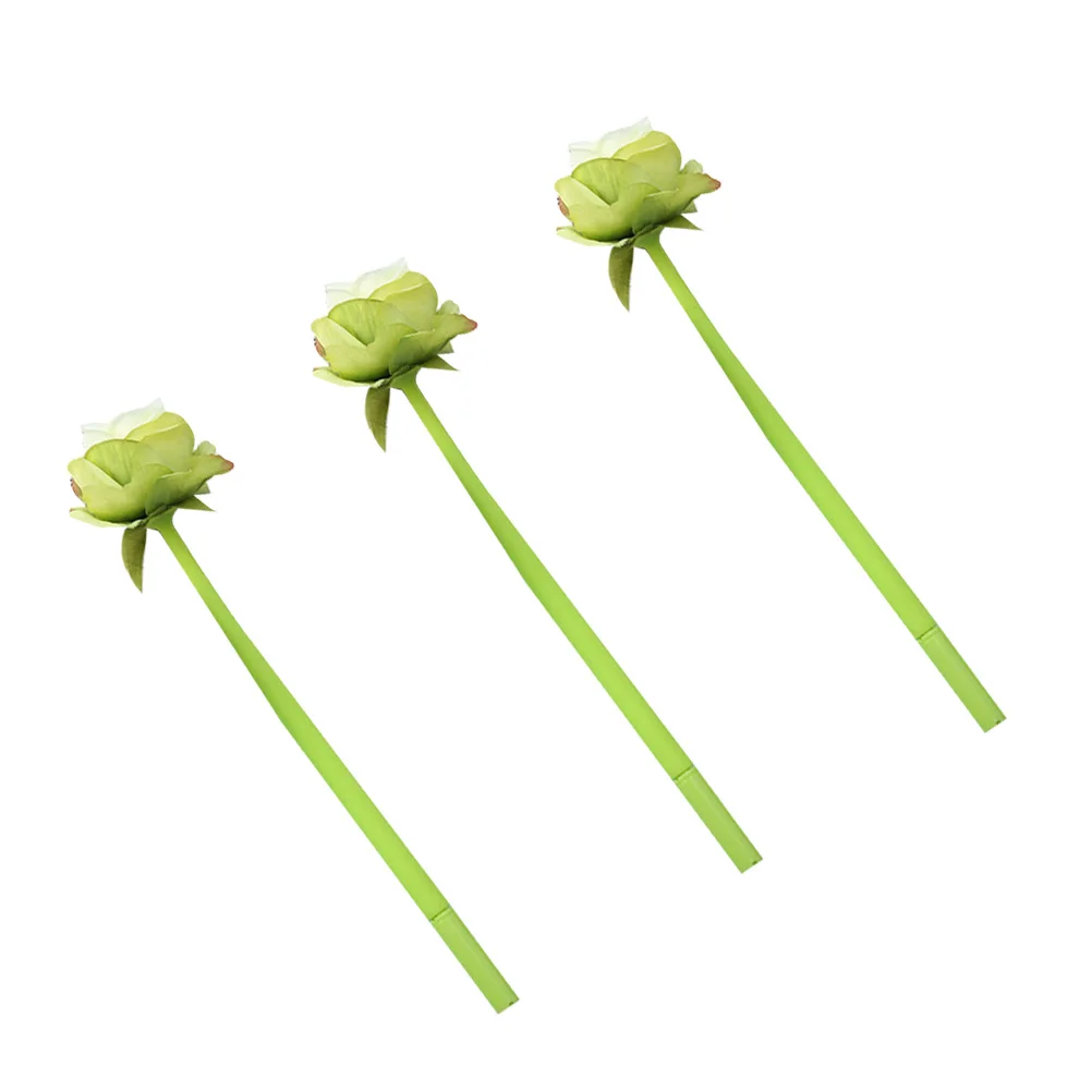 3 шт., 0,5 мм, гелевая ручка в форме розы, милая ручка, креативные романтические ручки для письма для домашнего офиса, школы (синие чернила)