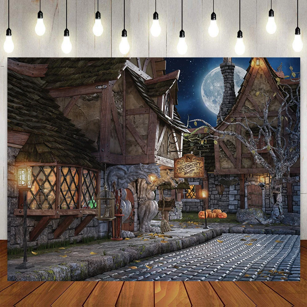 

Wizard Magic World School Castle Backdrop Gothic Dark Halloween Photography Background for Kids Boys Girls Birthday Party Banner