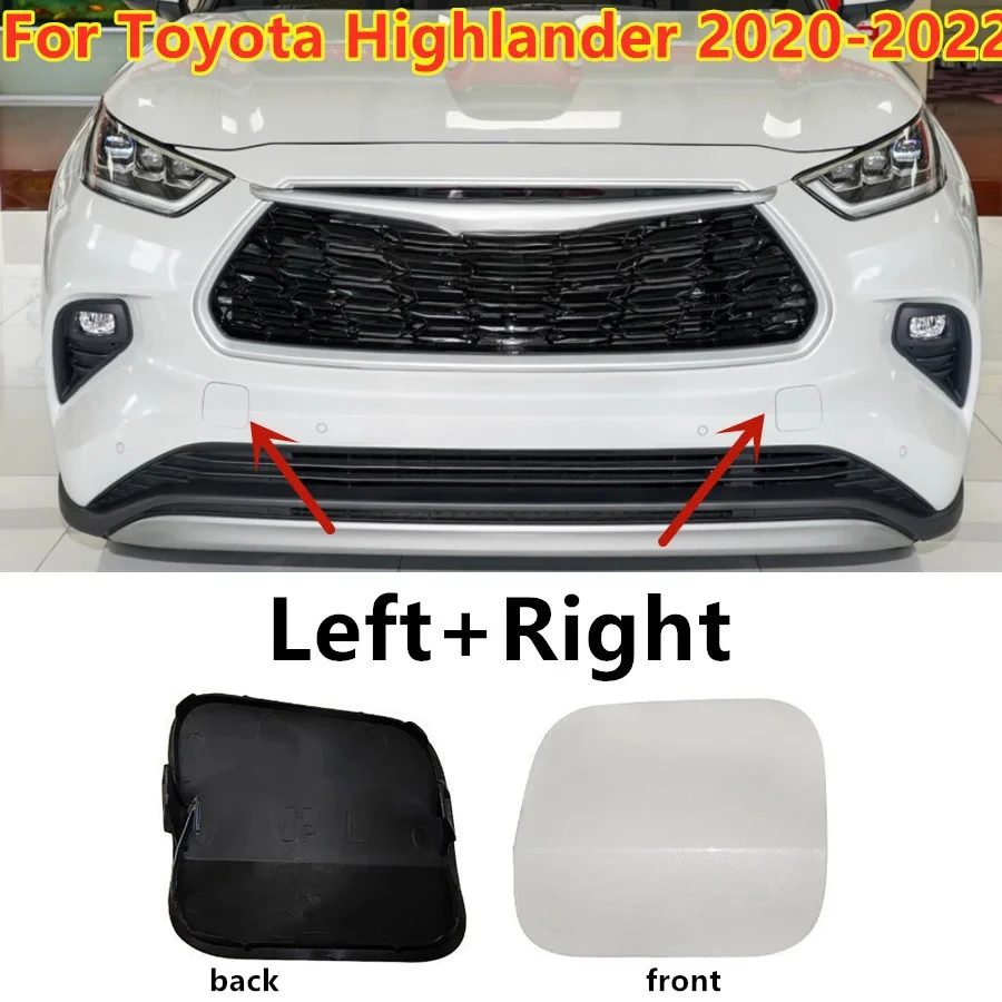 2X Pearl White Front Bumper Tow Eye Hook Cover Cap For Toyota Highlander 2020-23