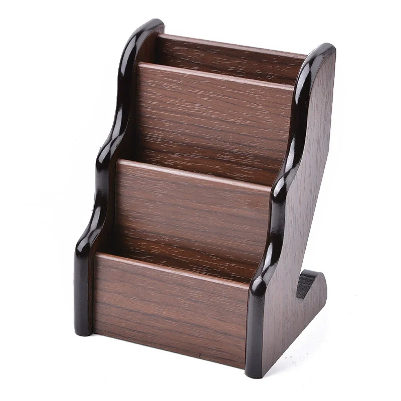 Wooden Business Card Case, Multi-layer Business Card Holder Storage Box Business Card Holder Case Box Name Card Display Stand