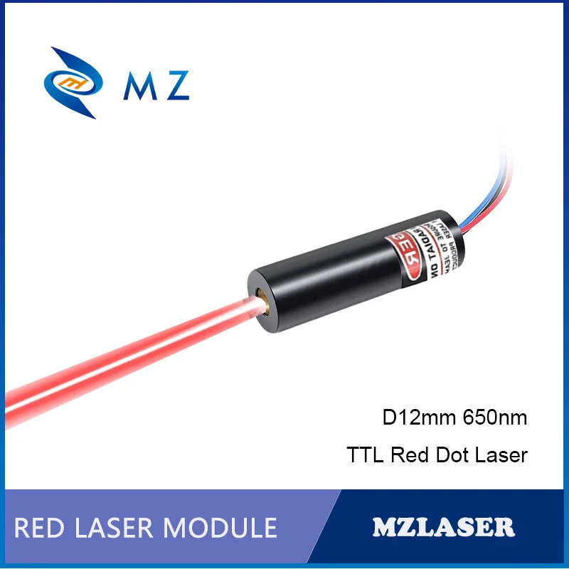 New Compact TTL Red Dot Laser Diode Module 650nm D12mm 50mW 100mW 3V 5V 12V 24V Industrial Grade for Woodworking Machinery