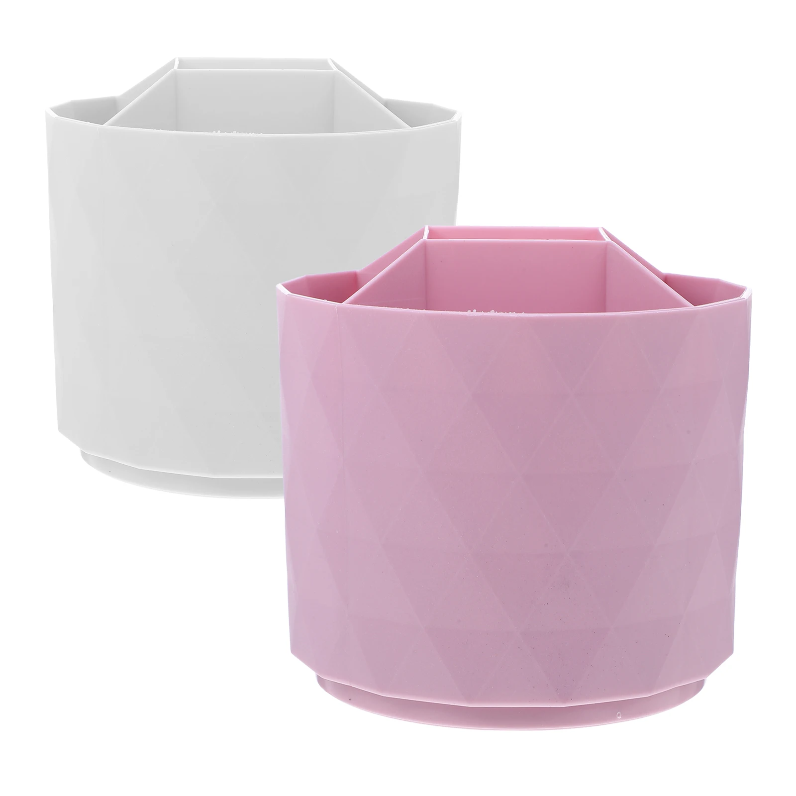 

2 Pcs Rotatable Storage Box Brush Organizer for Organiser Brushes Holder Pen Jar Artist Stationery Plastic