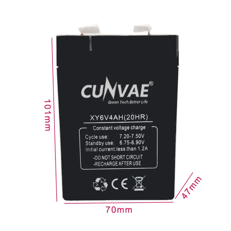 6V 4AH Battery Lead Acid Rechargeable Storage Batteries Power Supply for Children's Car Desk Lamp LED Lights Electronic Scales