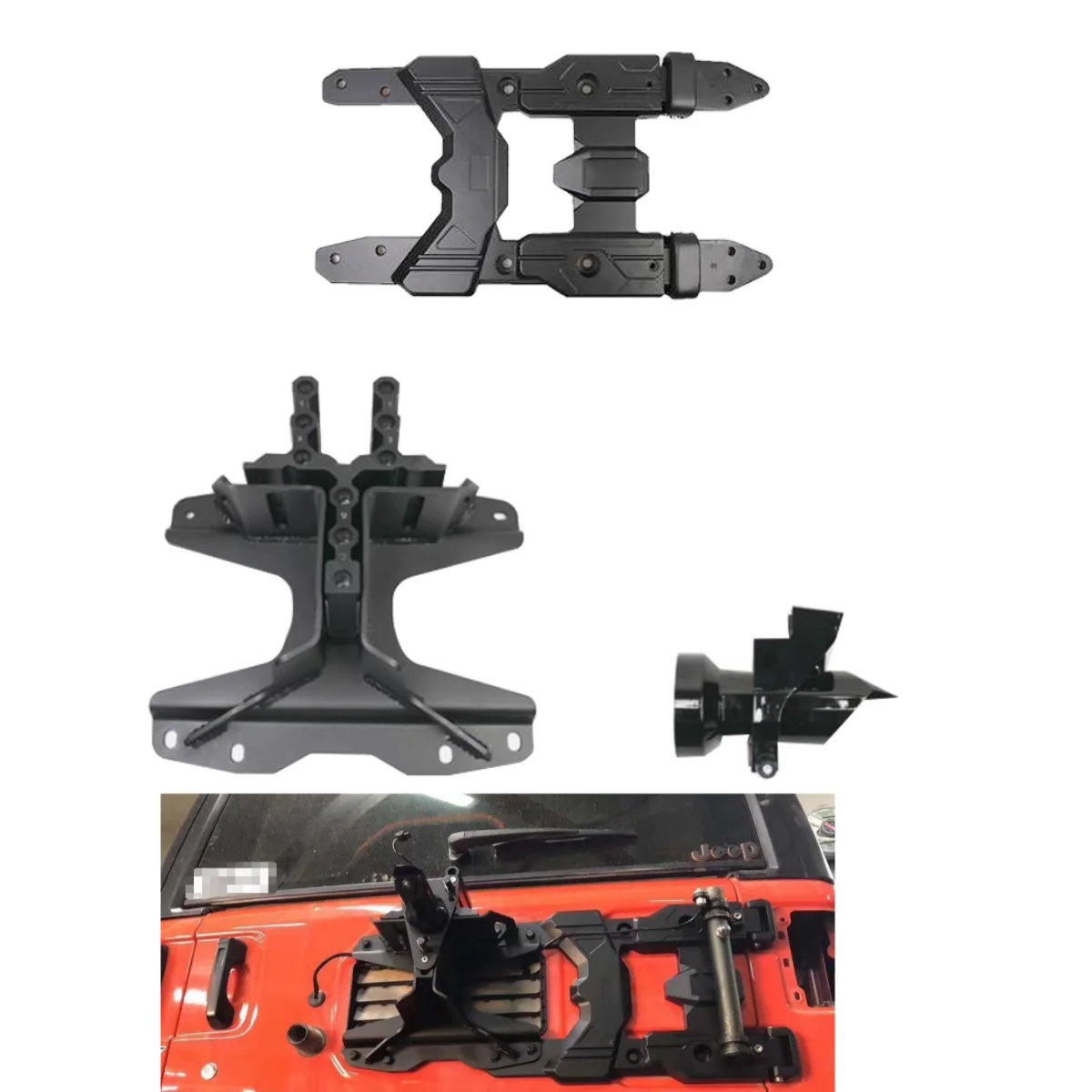 Lantsun Spare Tire Carrier Mount，Hinge and Spare Tire Carrier Mounting Bracke for Jeep JL for Wrangler 2018+JL 1231