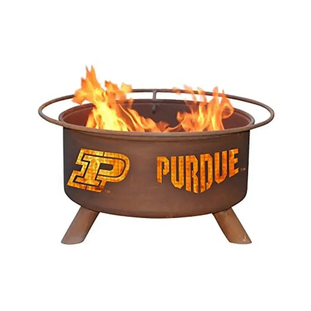 

30-дюймовая проволочная сетка Purdue Fire Pit с отделкой ржавчины, полностью собранная, официально лицензированная легированная сталь, 24 дюйма Г x 24 дюйма Ш x 16 дюймов В, дерево круглой формы