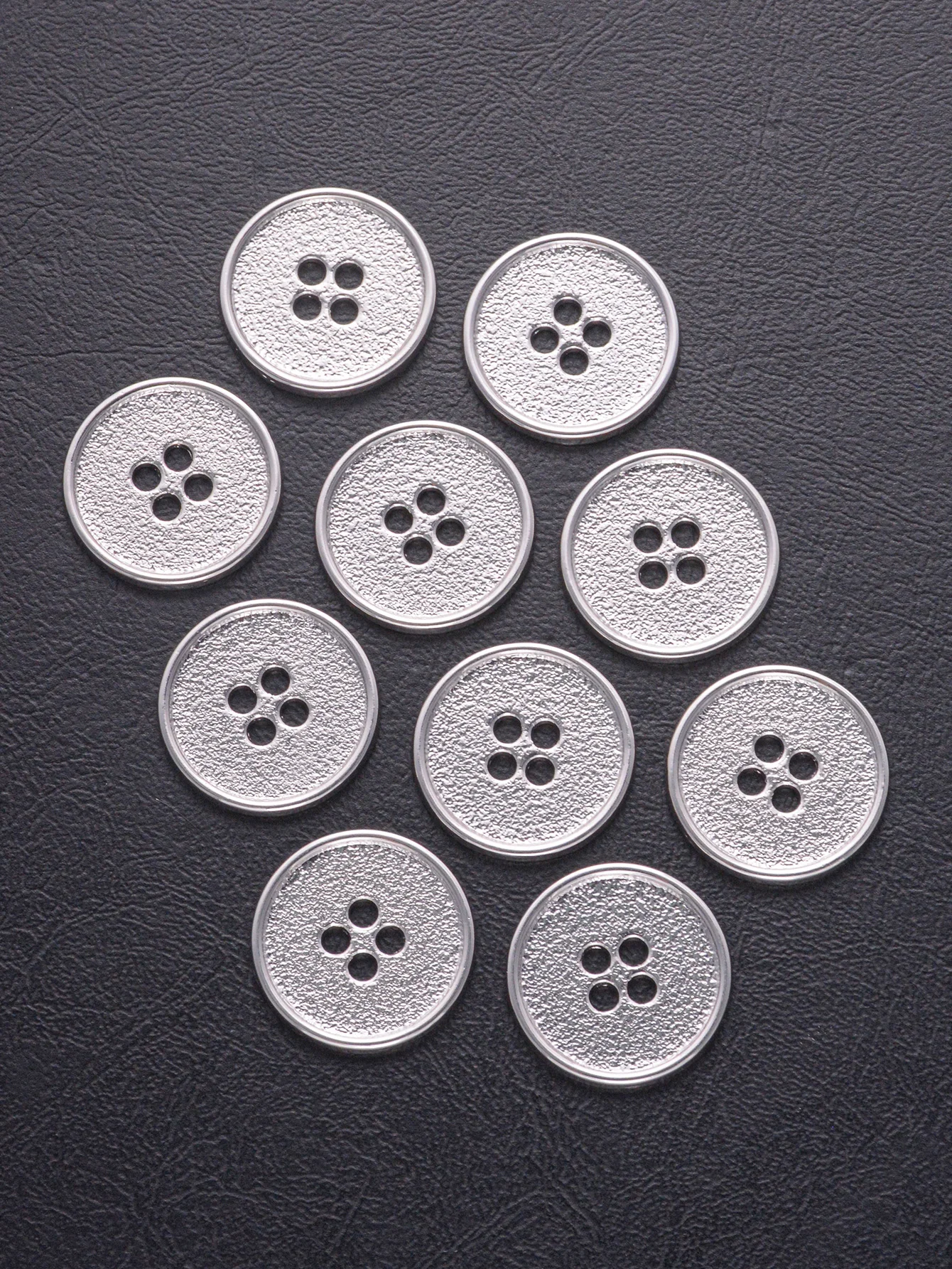 10pcs/Set Classic Round Flatback Buttons Jewelry DIY Hand Sewing 4 Holes Metal Buttons Apparel Accessories All Match