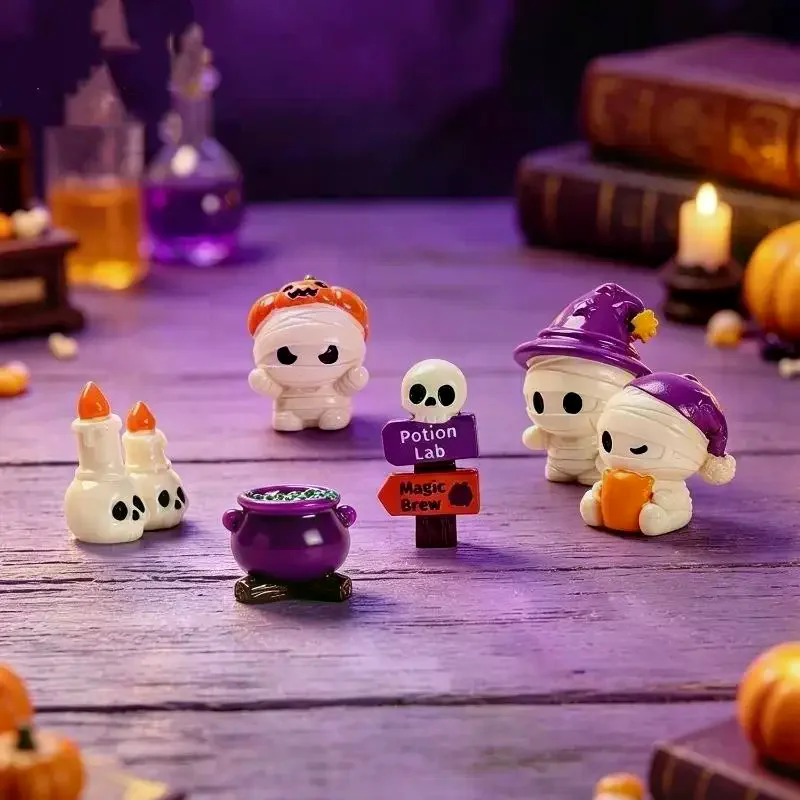 1Pc Resin Pumpkin Ghost Castle Desktop Ornaments Halloween Tabletop Decor Holiday Party Favor Gift Holiday Gift Ornaments