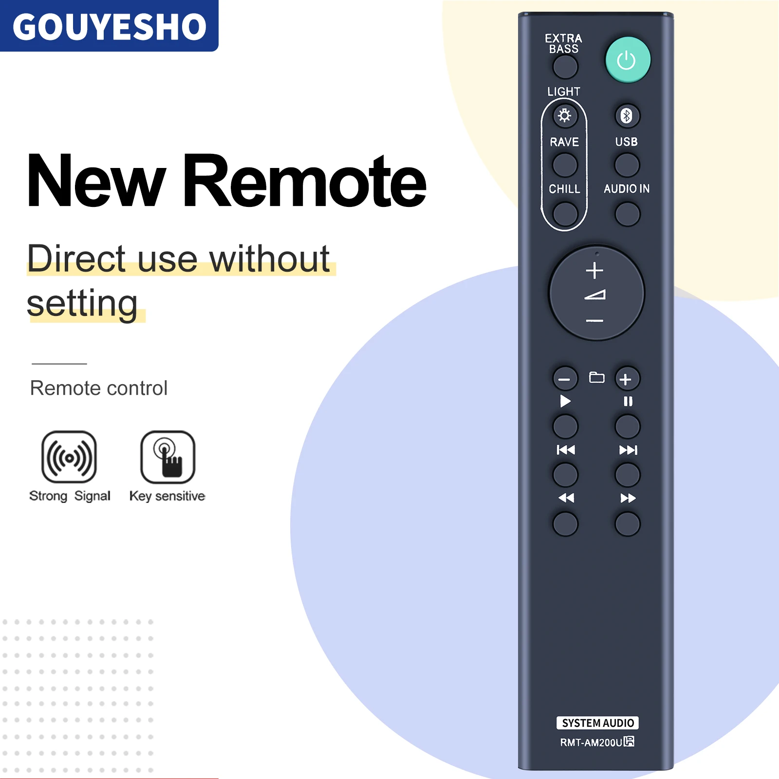 New RMT-AM200U Remote Control Fit for Sony Sound Bar GTK-XB7 GTKXB7