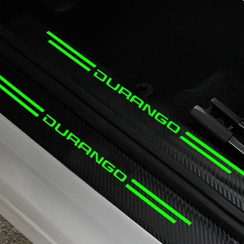 Luminous Car Door Threshold Sill Protective Plate Rear Trunk Bumper Sticker for Dodge DURANGO Emblem JOURNEY CHARGER Accessories