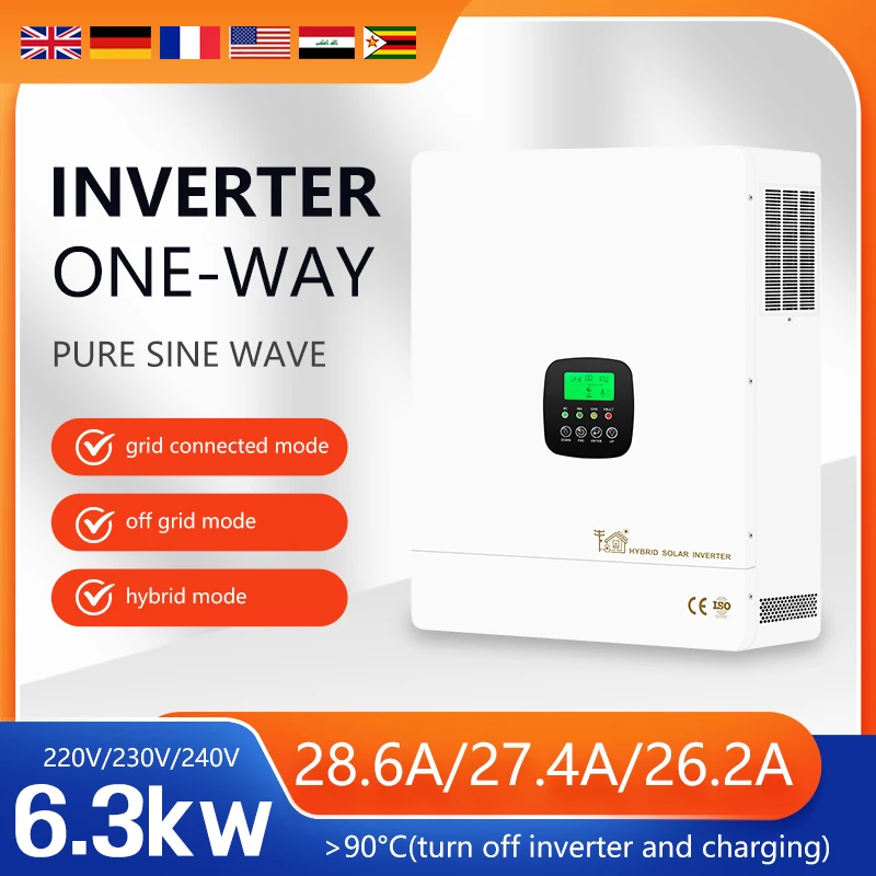 6KW Multiple Models  Available  Hybrid Single-Phase Inverter 220V Voltage for Efficient Energy Conversion