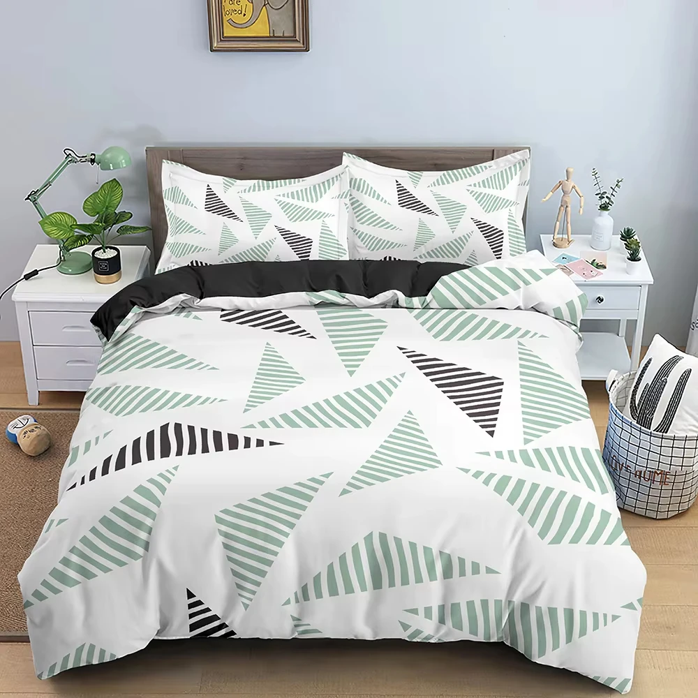 Geometric Duvet Cover Single Full Queen Size Simple Lines Comforter Cover Modern Geometric Abstract Aesthetic Art Bedding Set