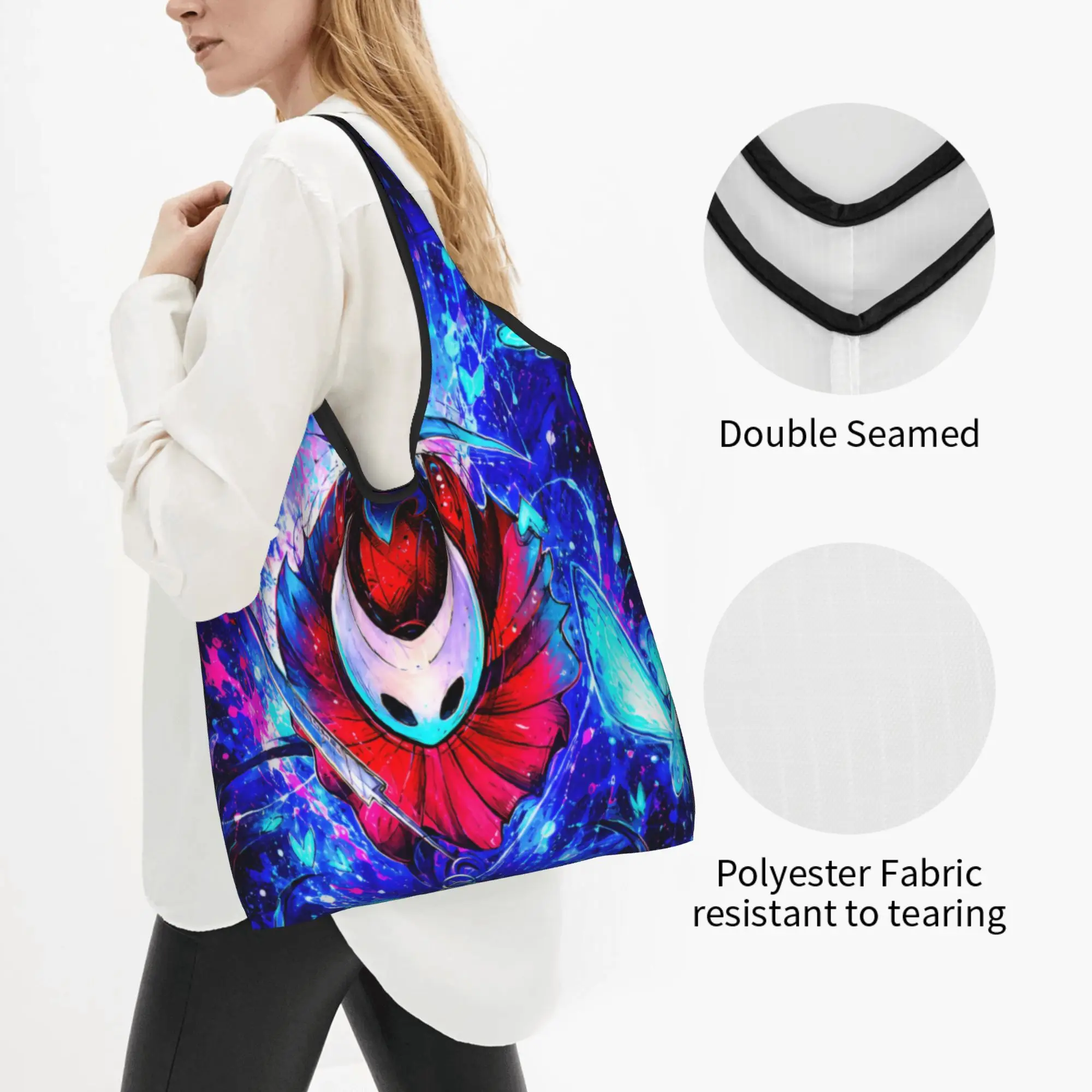 S-Silksonges Cartoon Game Grocery Shopping Tote Bags Women Custom Japan Shopper Shoulder Bags Large Capacity Handbags