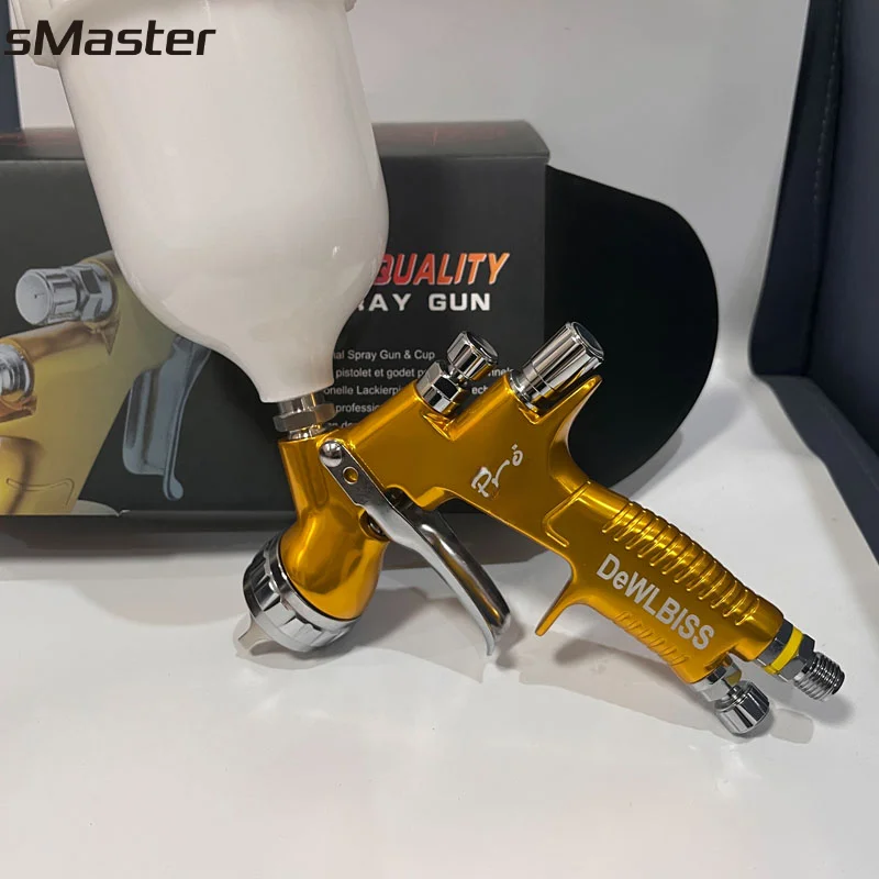 

Smaster Painting Gun TE20 T110 1.3mm Nozzle Spray Gun GT Pro PRUPLE Glod with Mixing Cup Water Based Air Spray Gun Airbrush