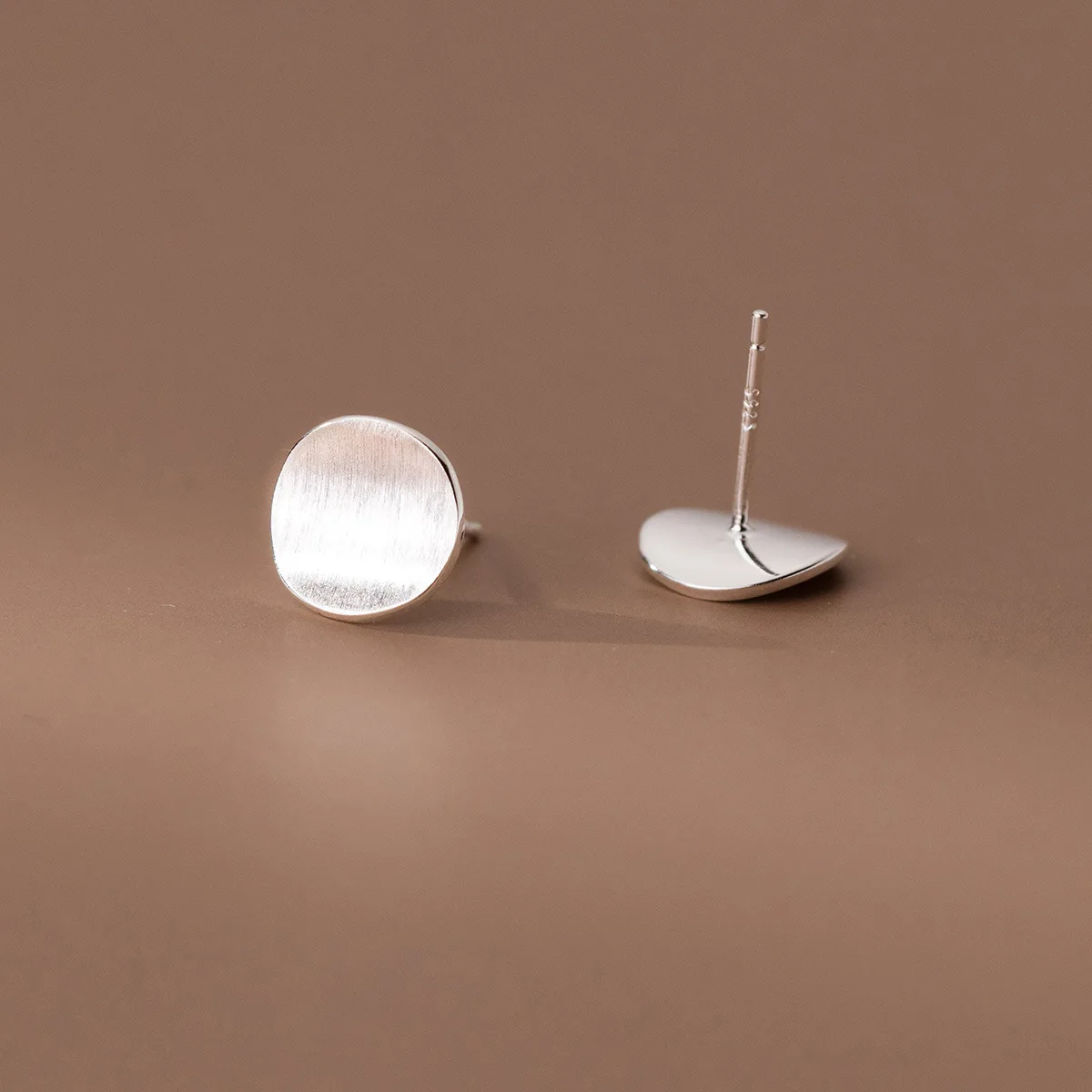 Women's 925 Silver Round Stud Earrings