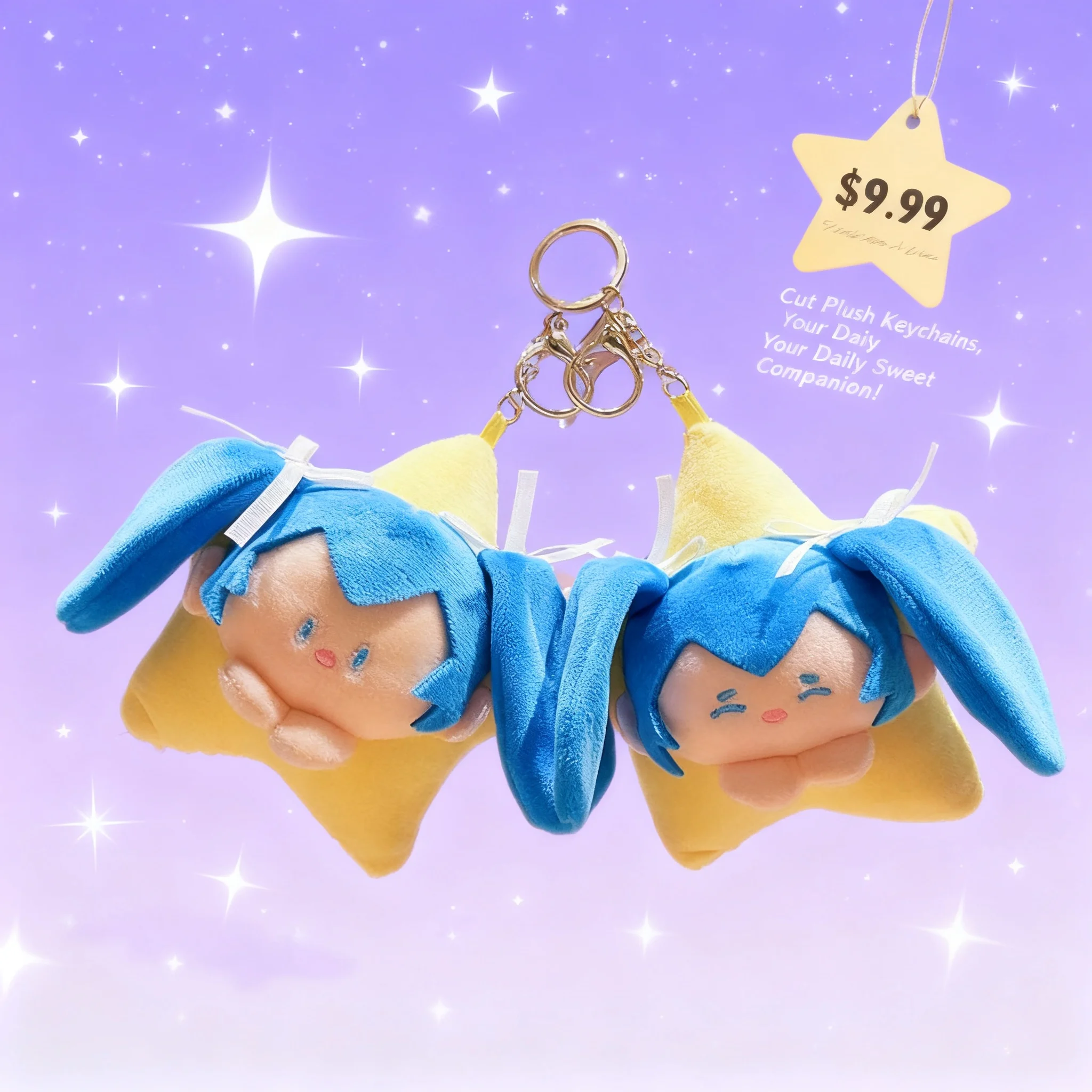 

Creative Cartoon Plush Hatsune Miku Lucky Star Keychain Cute Couple Bag Charm Gift Wholesale