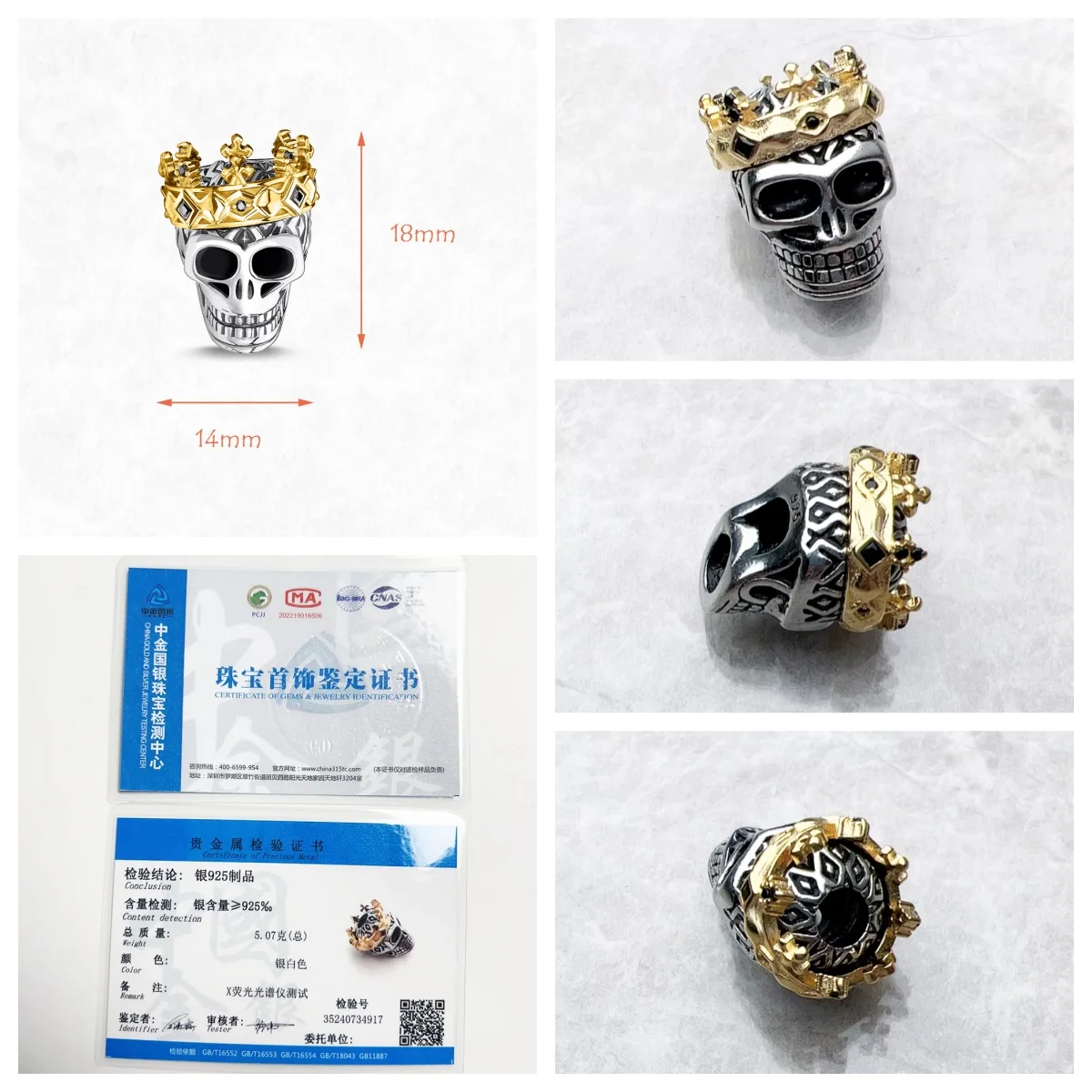 Beads Fleur-de-lis Lily Skull Rebel Street S 925 Sterling Silver Europe Punk Karma Charms Jewelry Accessories For Men - Image 2