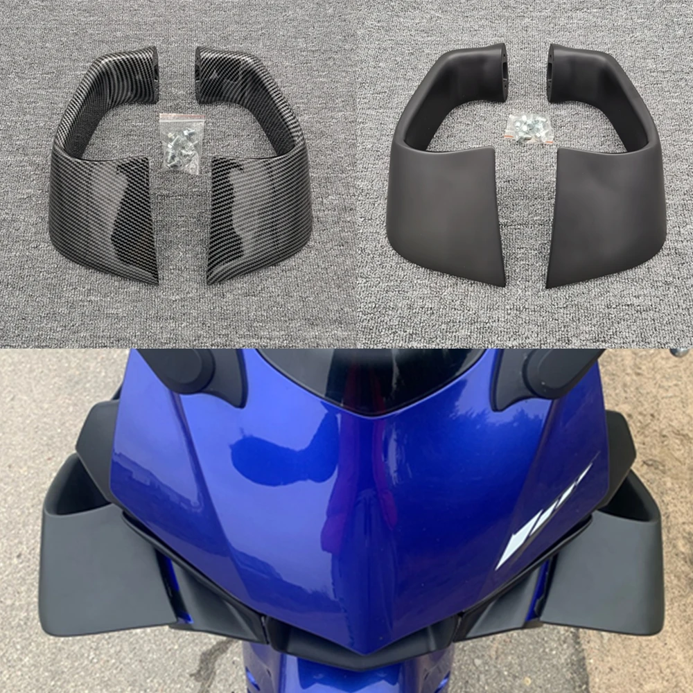 

Black Winglets Motorcycle Front Aerodynamic For R1 2016-2022 Wind Wing Cover Plastic Fit R6 2017-2021 Fairing Wing Winglets