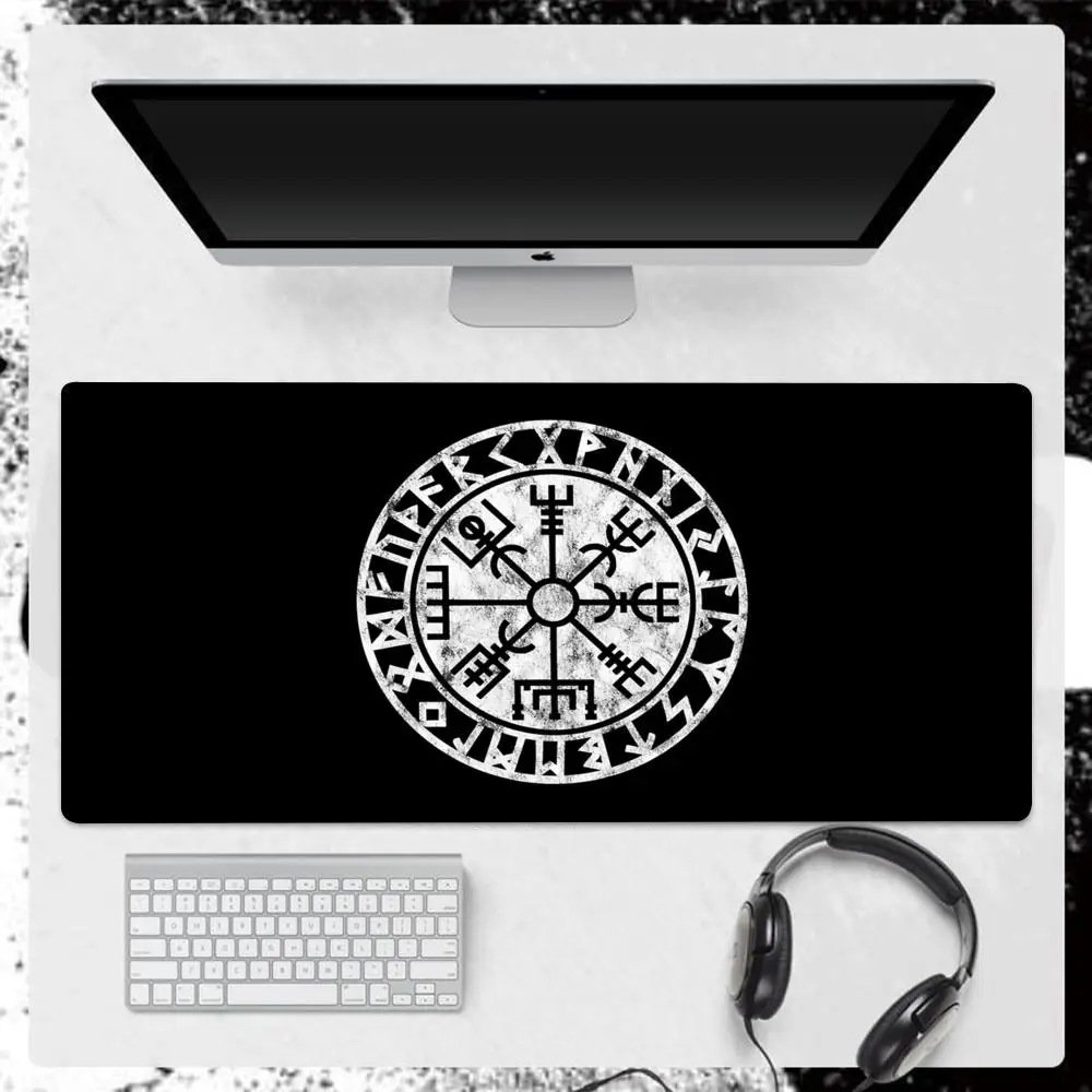 

V-Viking V-Vegvisir S-Shield Mouse Pad Mousepad Xxl Mouse Pad Gamer Deskmat Computer Accessories Desk Mat Game Mats Gaming Mause