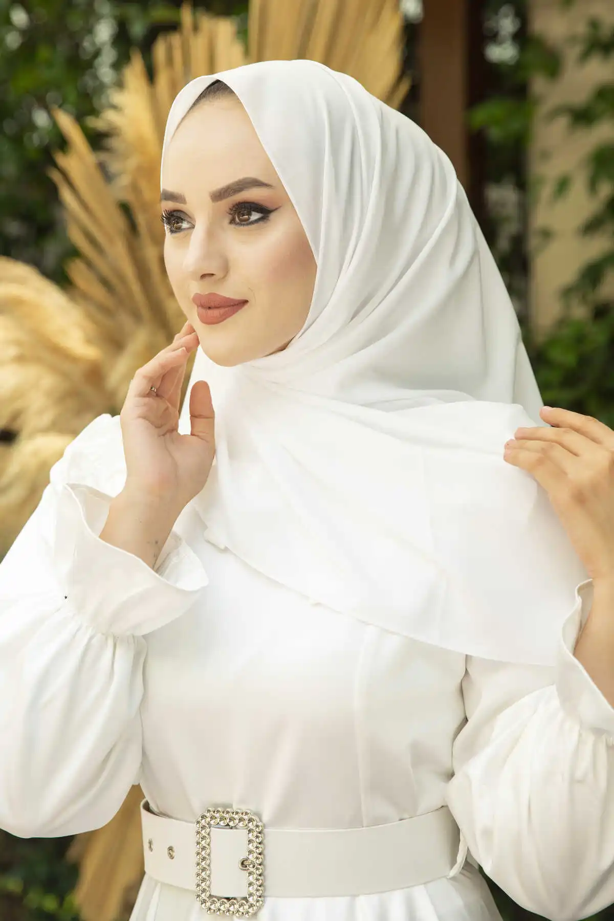 Corn Its Silk Shawl White Winter Autumn 2021 Muslim Women Hijab headscarf Islamic Turkey