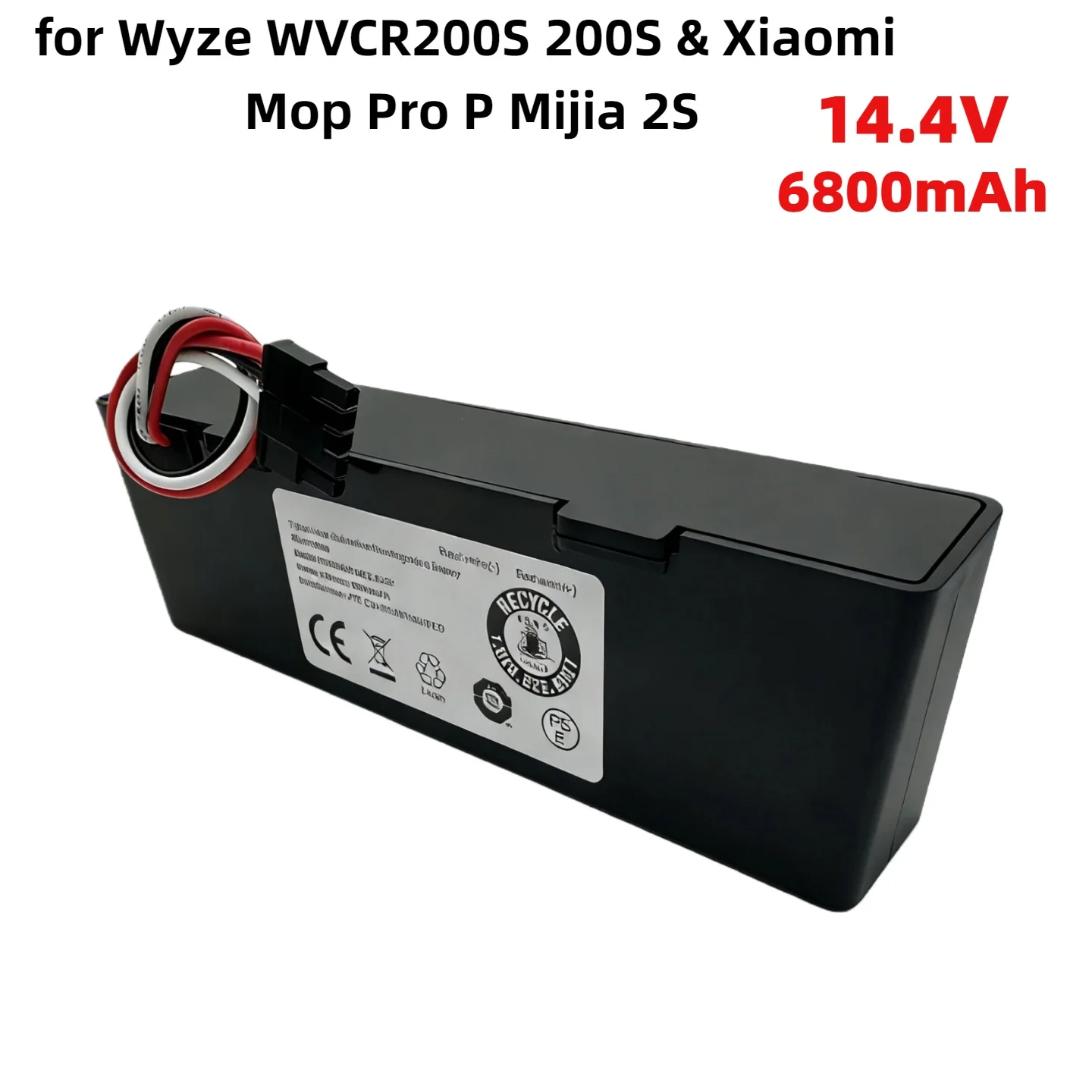

14.4V 6800mAh Replacement Battery Pack – High Capacity Rechargeable Spare for Mi Mop 2S STYTJ02YM & Xiaomi Mijia LDS Vacuum P