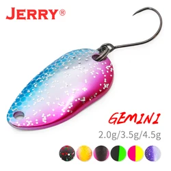 Jerry gemini pesca 2g 3.5g 4.5g várias cores micro colheres de pesca colher de truta wobbler iscas de pesca girador isca