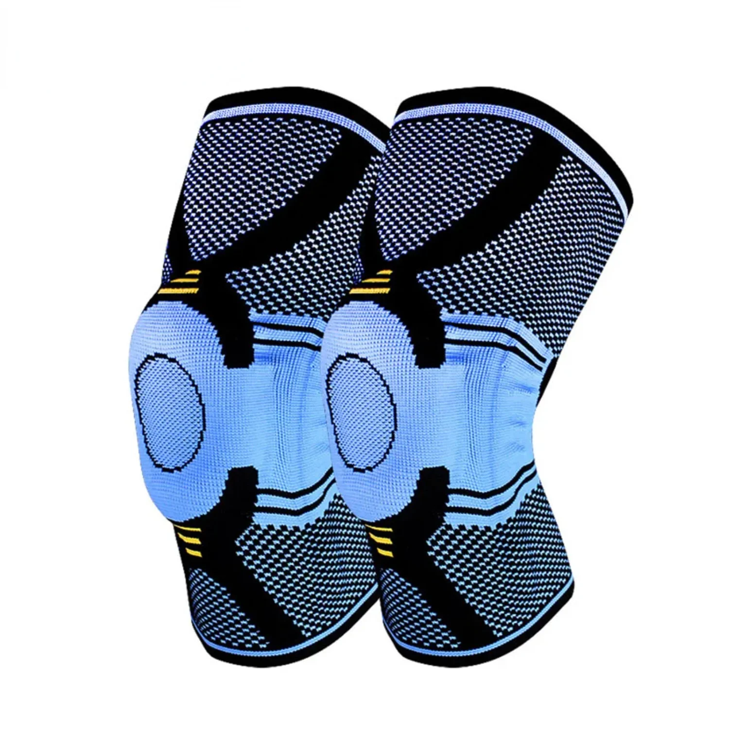 

1 Pair Basketball Running Spring Support Silicon Padded Knee Pads Support Brace Meniscus Patella Protector Sports Safety
