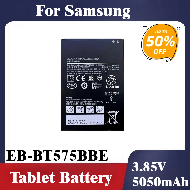 

EB-BT575BBE Tablet Battery 3.85V 5050mAh for Samsung Galaxy Tab Active3 T575 SM-T575 SM-T570 GH43-05039A Brand New High Quality